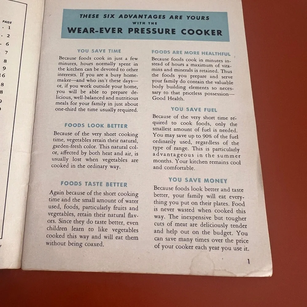 Vintage 1946 Wear-Ever Pressure Cooker Recipe Book Cooking Made Easy Booklet